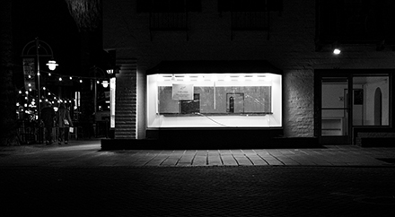 Street Photography Image of empty and up for lease See's Candy in Palm Springs, California