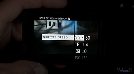 Image of fuji x-t4 menu option for selecting to turn on movie optimized control