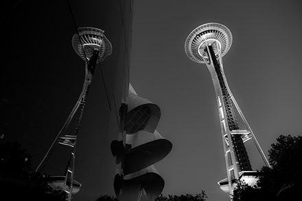Street Photography Image of Seattle Washington and the Space Needle